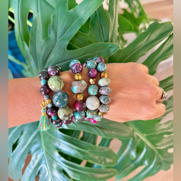 Jewelry - Hematite & Jasper bracelet (one)